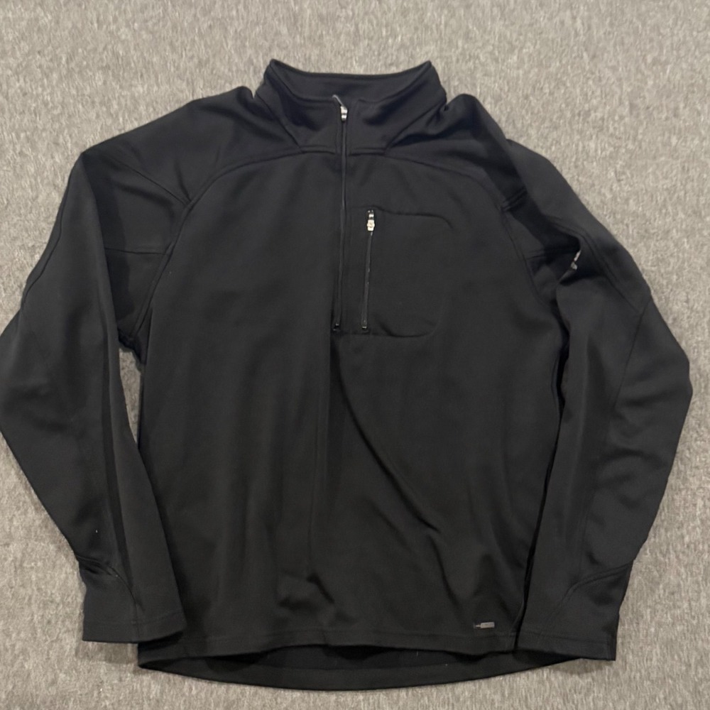 Helly Hansen Mens XL Pro Stretch Quarter Zip Pullover Black Active Fleece Jacket